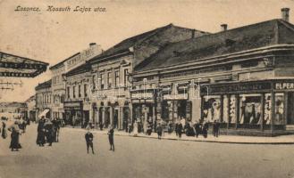 Losonc Kossuth street, Elfer's shop, city hotel (EK)