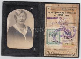 1936 Magyar Királyi Államvasutak félárú jegy váltására jogosító arcképes igazolvány
