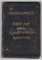 1936 Magyar Királyi Államvasutak félárú jegy váltására jogosító arcképes igazolvány