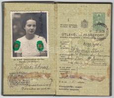 1938 Keményfedeles útlevél fotóval