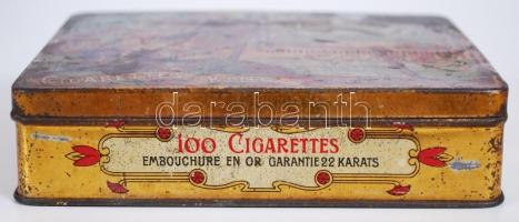 Nestor Gianaclis egyiptomi fém cigarettásdoboz / 
Egyptian metal cigarette box, 12,5x15x3,5cm