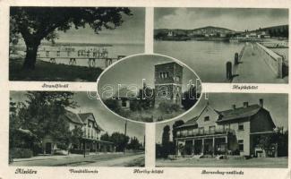 Alsóörs vasútállomás, Baracskay szálloda, hajókikötő, strandfürdő (EK)