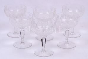 Kristály pezsgős pohár készlet, hibátlan, m:13 cm / Crystal glass set of champagne