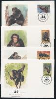 WWF: Csimpánz 4 FDC-n, WWF: Chimpanzee 4 FDC