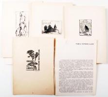 Varga Nándor Lajos: 12 ex libris. Bp., 1970, Képcsarnok Vállalat. 6db fametszet és 6db rézmetszet, j...