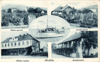 Révfülöp Hullám szálloda, Schmidt panzió, Erzsébet panzió, Miklós nyaralók (ázott / wet damage)