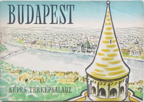 1957 Budapest képes térképkalauz. Szerk. Szöllősi Ernő. Bp., Fővárosi Idegenforgalmi Hivatal. Illusztrált papírkötésben