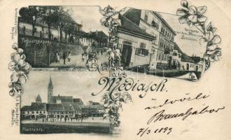 1899 Medgyes Hotel Schützen, market place, Forkesch street (EB)