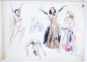 Hans Liska: Skizzenbuch. II. világháborús skiccek. Kötés, címlap hiányzik / 
World War II drawings, ...