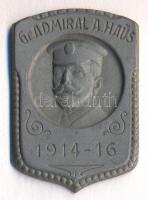 Osztrák-Magyar Monarchia 1914-1916. "Gr. Admiral A.HAUS" horgany sapkajelvény (39x26mm) tű nélkül T:2 Austro-Hungarian Monarchy 1914-1916. "Gr. Admiral A.HAUS" zin cap badge (39x26) without pin C:XF