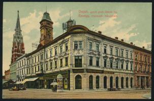 Eszék Main square, Pest Commercial Bank, the shops of Josef Tungl and Franz Bittner
