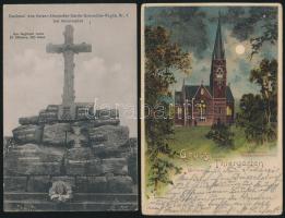 11 db régi, külföldi, főleg osztrák városképes lap, köztük egy litho