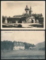 11 db régi, külföldi, főleg osztrák városképes lap, köztük egy litho