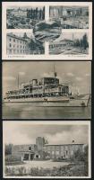 14 db régi Balaton és környéke képeslap, benne egy Balatonalmádi leporello