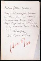 1910 Heltai Jenő autográf, aláírt levele feltehetően Bárd Ferenc zeneműkiadónak címezve, tartozás ügyében