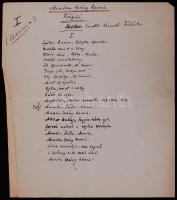 cca 1913 Heltai Jenő "Minden leány hamis" című dalszövegének autográf, aláírt kézirata