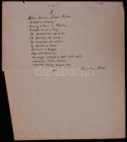 cca 1913 Heltai Jenő "Minden leány hamis" című dalszövegének autográf, aláírt kézirata