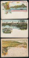 15 db régi, külföldi, főleg német, görög, olasz és osztrák városképes lap, köztük több litho