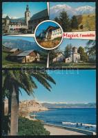 102 db modern, külföldi városképes lap