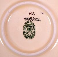 Zsolnay pillangó mintás étkészlet, kézzel festett, hibátlan, jelzett, összesen: 25 db/ Zsolnay dinne...