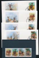 WWF Eland stripe of 4 + 4 FDC, WWF: Tehénantilop négyescsík + 4 FDC