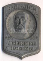 Osztrák-Magyar Monarchia 1914-1916. "Gen.Oberst, v. LINSINGEN - Karpathen" horgany sapkajelvény (39x26mm) tű nélkül T:1- Austro-Hungarian Monarchy 1914-1916. "Gen.Oberst, v. LINSINGEN - Karpathen" zin cap badge (39x26) without pin C:AU