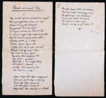 cca 1900 Heltai Jenő "Volnék csak angol lady" című dalszövegének autográf kézirata