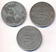 1947. 5Ft Ag "Kossuth" (3x) T:vegyes