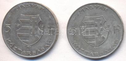 1947. 5Ft Ag "Kossuth" (2x) T:vegyes