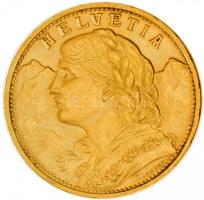 Svájc 1914B 20Fr Au "Helvetia" (6.46g/0.900) T:1- Switzerland 1914B 20 Frank Au "Helvetia" (6.46g/0.900) C:AU