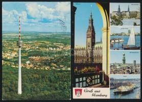 300 db modern, külföldi városképes lap