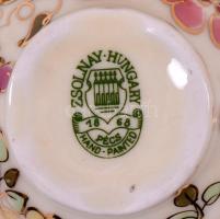 Zsolnay pillangó mintás mokkás készlet, kézzel festett, hibátlan, jelzett / Zsolnay coffee set in fl...