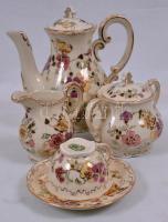 Zsolnay pillangó mintás mokkás készlet, kézzel festett, hibátlan, jelzett / Zsolnay coffee set in fl...