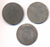 Ausztria 1849A 6Kr (3x) T:3 Austria 1849A 6 Kreuzer Ag (3x) C:F