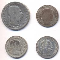 Ausztria 1837-1893. 4db klf Ag érem T:Vegyes Austria 1837-1893. 4 pieces of different Ag coins C:Mixed