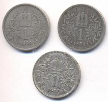Ausztria 1893-1912. 1K Ag (3xklf) T:Vegyes
Austria 1893-1912. 1 Corona Ag (3x) various dates C:Mixed