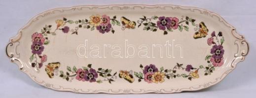 Zsolnay pillangó mintás süteményes készlet, kézzel festett, jelzett, összesen: 7db / Zsolnay cake se...