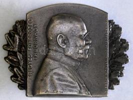 Osztrák-Magyar Monarchia 1915. "Frigyes Főherczeg Tábornagy" ezüstözött tombak sapkajelvény (33x43mm), jelzés: M.K. Hadsegélyező Hivatal Kiadványa; Marschall T:2 Austro-Hungarian Monarchy 1915. "Archduke Friedrich Supreme Commander" silver-plated tombac cap badge (33x43mm) sign.: M.K. Hadsegélyező Hivatal Kiadványa, Marschall C:XF