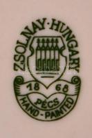 Zsolnay búzavirág mintás szendvicses készlet, kézzel festett, jelzett, összesen: 7db / Zsolnay sandw...