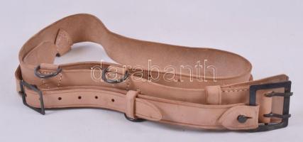2 db katonai bőr derékszíj sz:4,5 cm, 2,5 cm h:113,103 cm