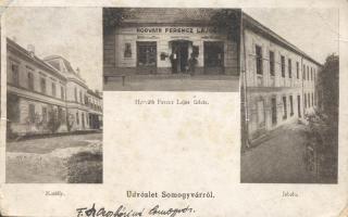 Somogyvár Horváth Ferenc Lajos üzlete, kastély, iskola (fa)