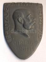 Osztrák-Magyar Monarchia 1916. "4. Hadsereg VIRIBUS UNITIS" hadifém sapkajelvény (39x25mm)...