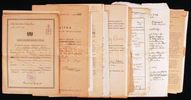 cca 1900-1950 37 db vegyes, régi irat