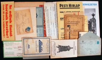 cca 1920-1945 16 reklám nyomtatvány vegyes témában