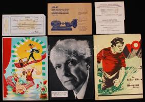 cca 1920-1945 21 reklám nyomtatvány vegyes témában