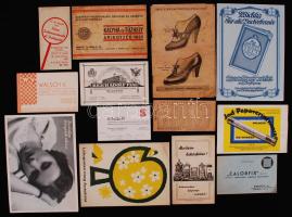 cca 1920-1945 22 reklám nyomtatvány vegyes témában