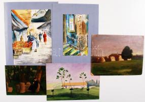 5 db klf kisméretű festmény