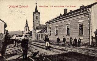 Zsibó town hall, churches (EB)