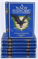A nagy háború írásban és képben I.-VII. kötet, Budapest, é.n., Atheneum Irodalmi és Nyomdai Részvénytársaság kiadása, színnyomatú, mélynyomású és egyszínű műmellékletekkel, szövegképpel és számos térképvázlattal, kiadói egészvászon kötésben, hibátlan állapotban