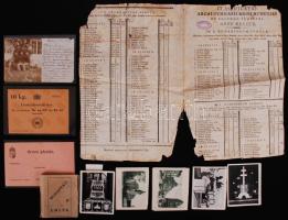 1810-1940 Kis nyomtatvány tétel: iskolai értesítő, fénykép, váltóutalvány, budapesti fényképek